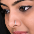 Clip-On White Stone Nose Ring Without Piercing | NP-002