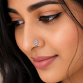 White Stone Clip-On Nose Ring | Adjustable Non-Piercing Nose Pin for Women | NR-001