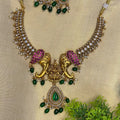 Premium Gold-Toned Lakshmi Elephant Pendant Necklace | TN-030