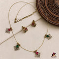 Ruby and Green Stone Invisible Chain | IV-003