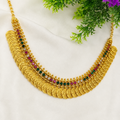 Premium Antique Green & Ruby Stone Coin Necklace | TN-024