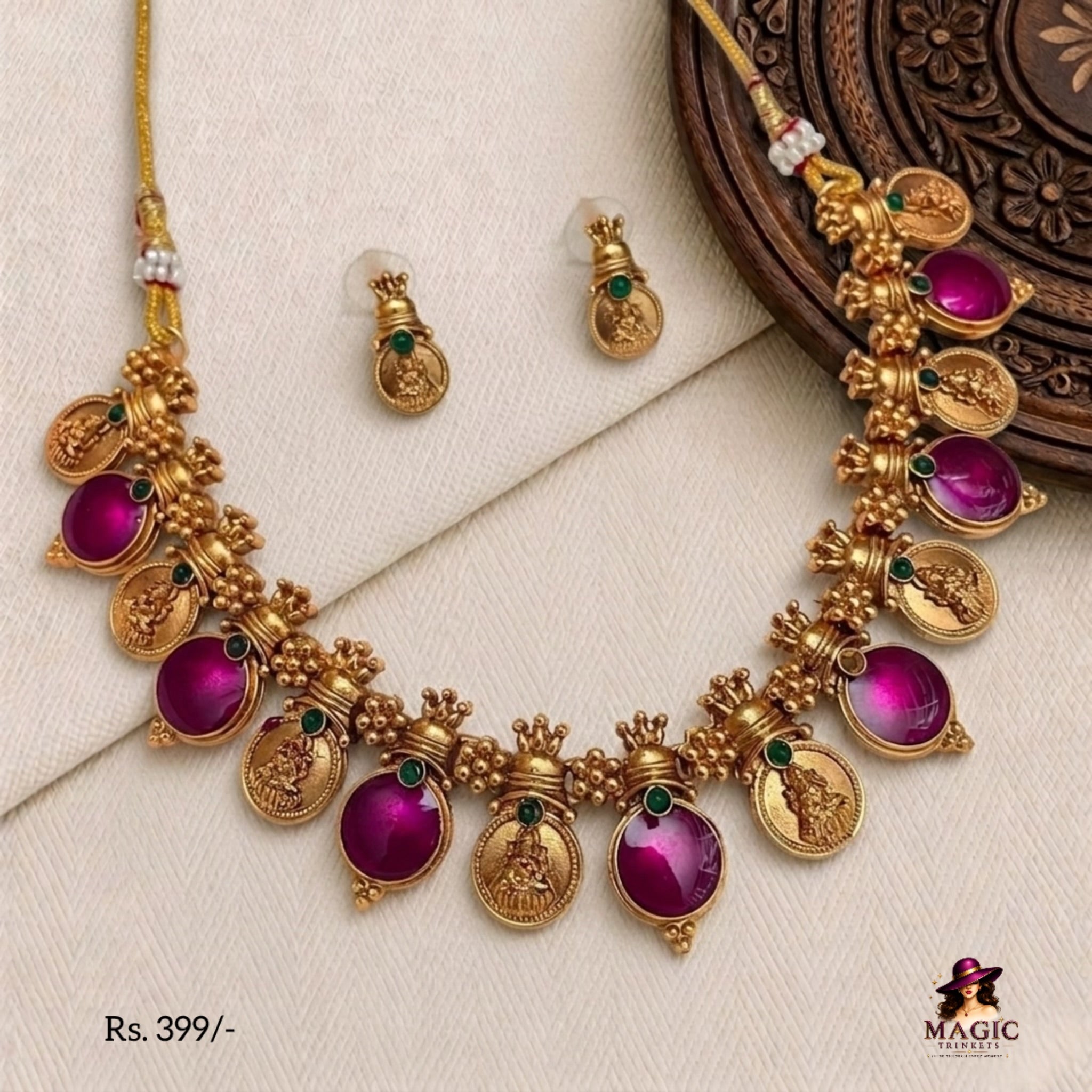 Antique Temple Coin Necklace Set | TN-017, TN-018, TN-019, TN-020