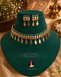 Green Stone Antique Elakkathali Necklace Set | ET-003