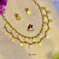 Traditional Antique Gold Coin Necklace Set with Earrings | Onam Kerala Necklace  TN-029