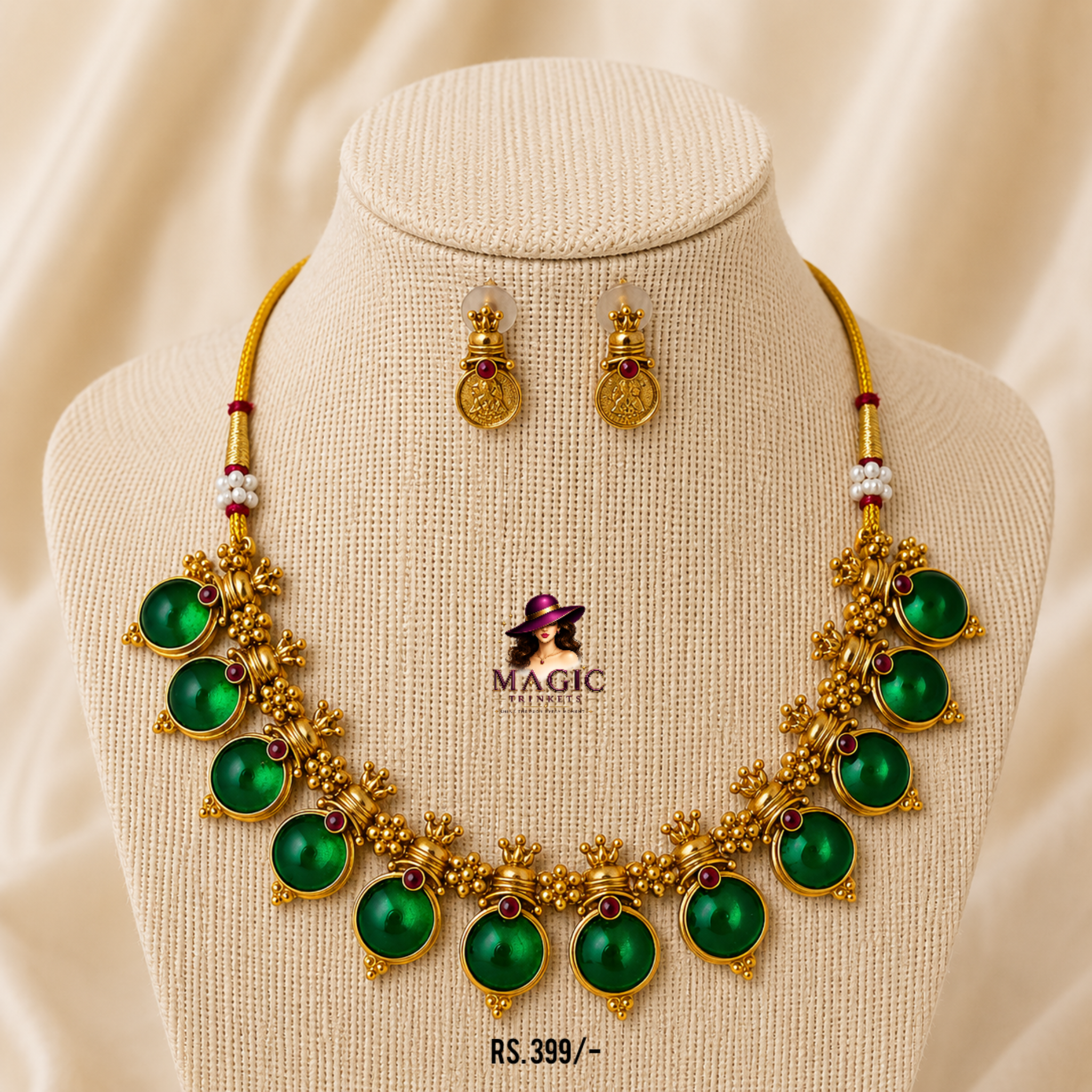 Antique Temple Coin Necklace Set | Onam & Festive Collection | TN-013, TN-014, TN-015, TN-016