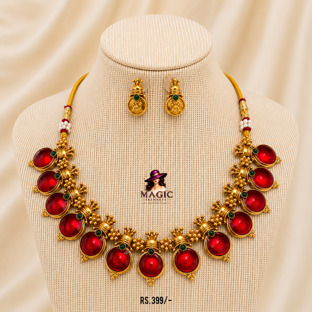 Antique Temple Coin Necklace Set | Onam & Festive Collection | TN-013, TN-014, TN-015, TN-016
