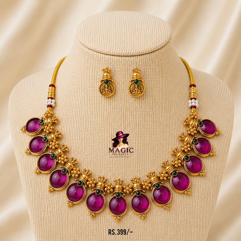 Antique Temple Coin Necklace Set | Onam & Festive Collection | TN-013, TN-014, TN-015, TN-016