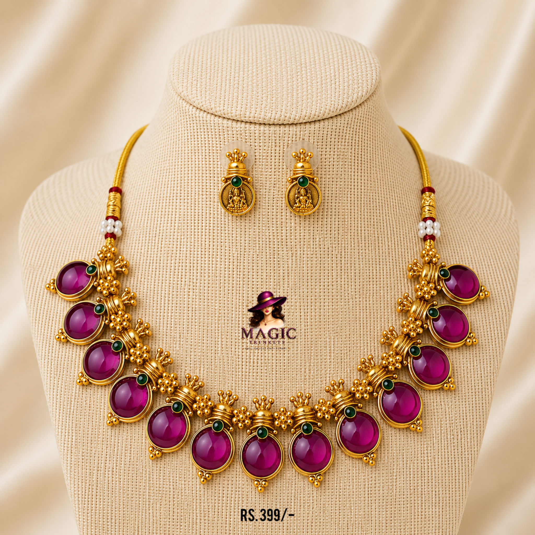 Antique Temple Coin Necklace Set | Onam & Festive Collection | TN-013, TN-014, TN-015, TN-016